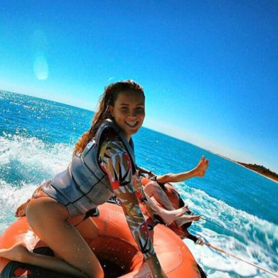 people tubing in the water