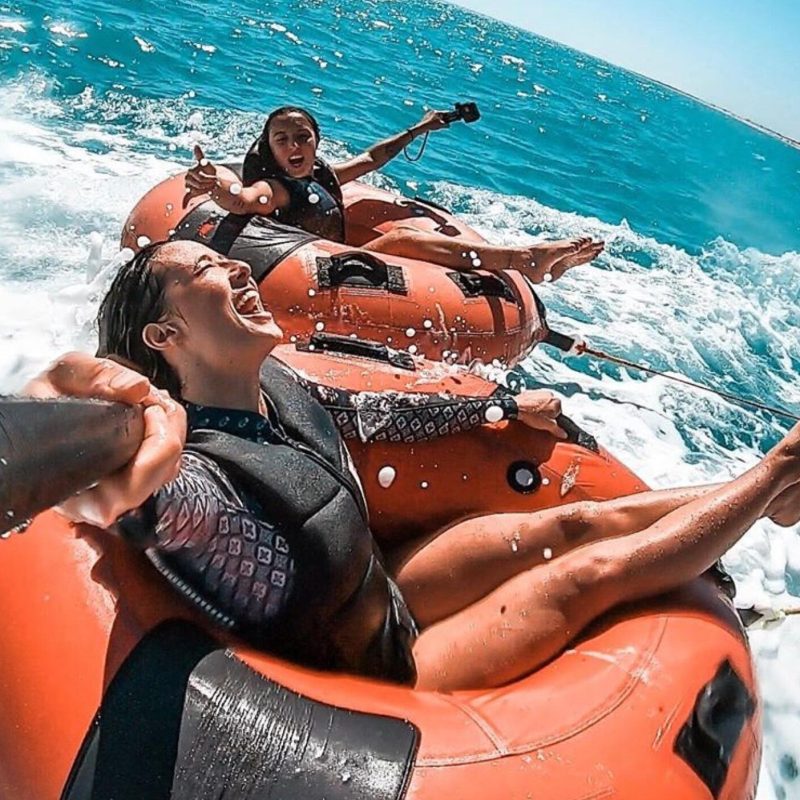 a person in a pool of water